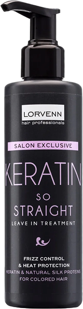 Крем для выпрямления волос с кератином Lorvenn Hair Professionals Salon Exclusive Keratin so Straight Leave in Treatment 200 мл