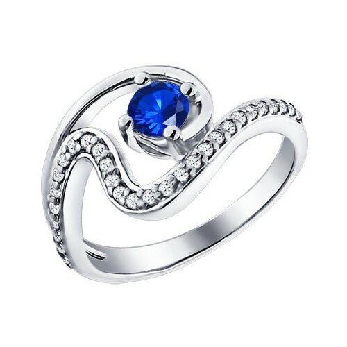 фото Серебряное кольцо sokolov 94010846 с фианитом, размер 16,5 diamant-online