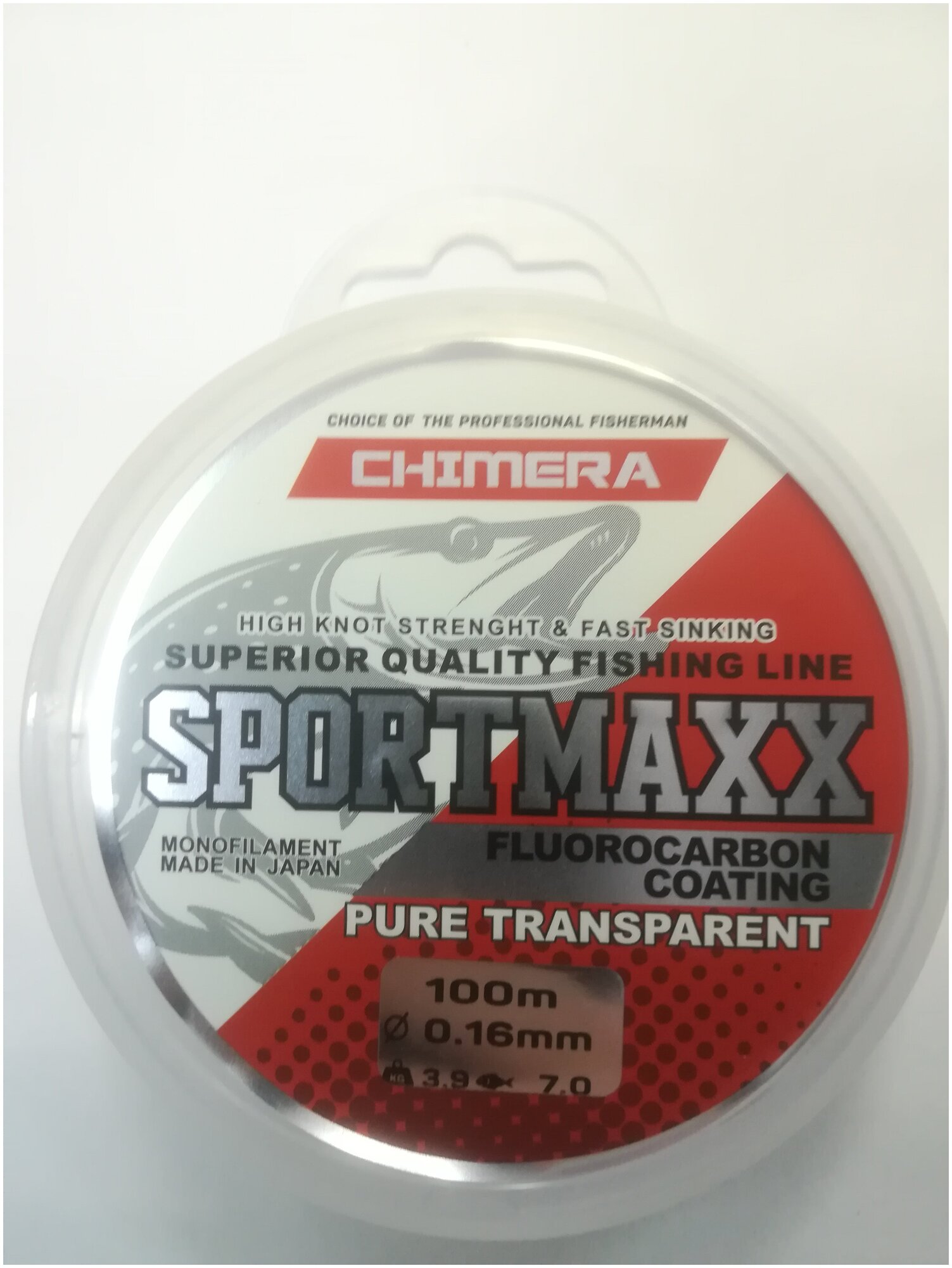 Леска CHIMERA Sportmaxx Fluorocarbon Coating 100м 016мм Pure Transparent