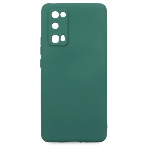 фото Силиконовый чехол для huawei honor 30 pro / с бархатистым покрытием внутри / чехол 360 градусов с противоударными бортами / чехол с функцией защитного стекла для камеры (темно-зеленый) pastila