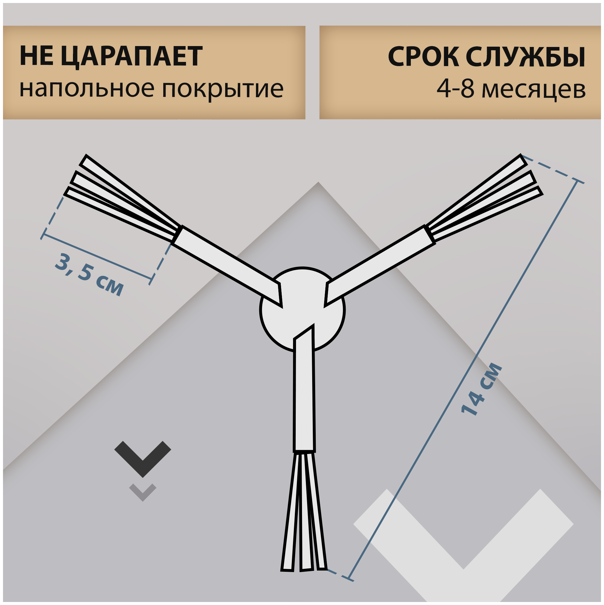 Сменная боковая щетка, комплектующие для робота пылесоса Xiaomi Mop 2 MJST1S, Mop 2 Lite, белый - фотография № 4