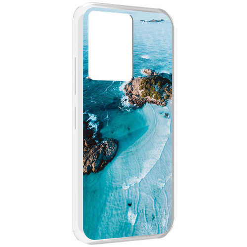 Чехол MyPads красивый голубой залив для Infinix Note 12 5G X671 / Note 12 Pro 5G задняя-панель-накладка-бампер