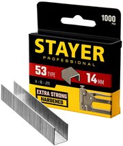 STAYER тип 53 (A/10/JT21) 14 мм, 1000 шт, калибр 23GA, скобы для степлера (3159-14)