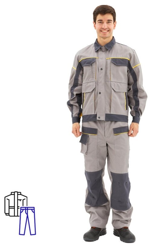 Костюм рабочий летний муж. л31-КБР св. сер./сер (р.44-46) 182-188