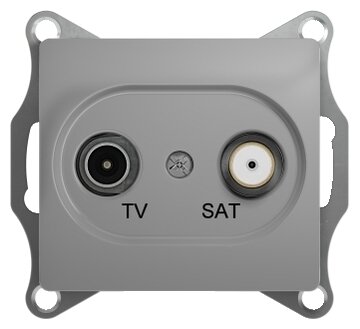 GLOSSA TV-SAT розетка проходная 4DB, механизм, алюминий (1 шт.)