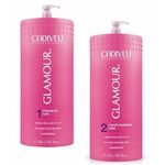 Cadiveu Glamour Салонный уход для окрашенных волос ( Шампунь + Кондиционер) 2*3000 мл - изображение