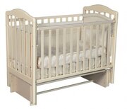 Детская кроватка для новорожденных Антел Алита 3/5 с универсальным маятником (поперечный/продольный) и съемной стенкой, цвет слоновая кость