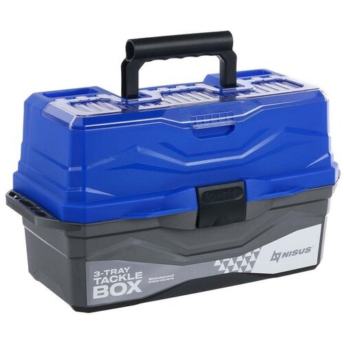 ящик для снастей nisus tackle box трехполочный цвет оранжевый 241404 Ящик рыболовный Tackle Box трёхполочный NISUS, синий