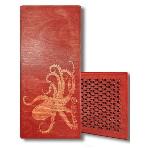 фото Доска садху с динамическими гвоздями, осьминог - 115 шаг 10мм красная goodwood