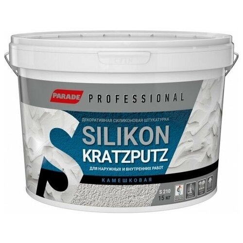 Декор штукатурка камешковая PARADE Professional SILIKON KRATZPUTZ S210 K1,5 15кг декоративная штукатурка parade professional acryl kratzputz s110 камешковая к1 5 15 кг