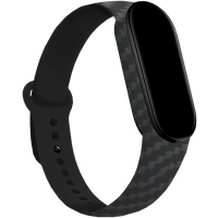 Силиконовый ремешок для смарт часов Xiaomi Mi Band 3 и 4 / Спортивный сменный браслет на фитнес трекер Сяоми Ми Бэнд 3 и 4 / Черный