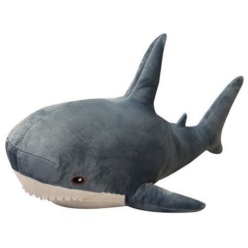 Мягкая игрушка подушка Акула плюшевая акулёнок 45 см, синий