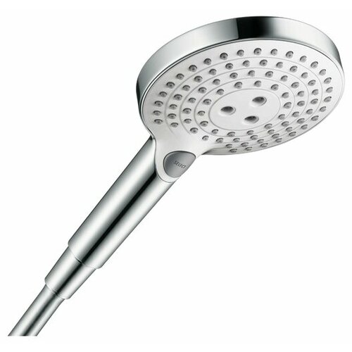 лейка для душа hansgrohe raindance select 120 air 3jet 26520400 белый хром хром круглая 120 мм Лейка для душа hansgrohe Raindance Select S 120 3jet 26530400 белый/хром хром круглая 120 мм