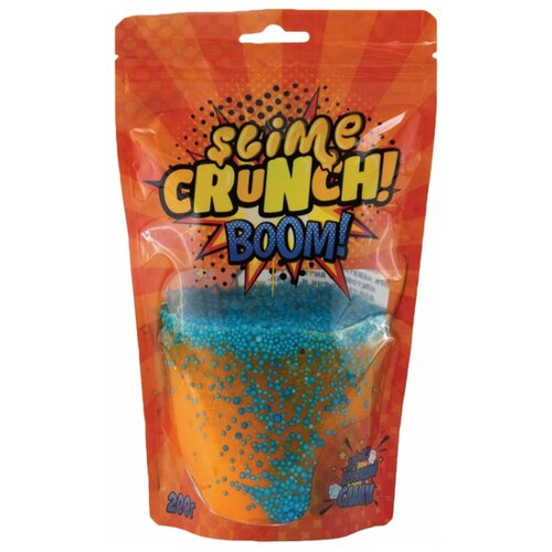 Слайм (лизун) Crunch Slime. Boom, с ароматом апельсина, 200 г, волшебный МИР, S130-26 слайм slime mega серебряный жвачка для рук слайм антистресс лизун