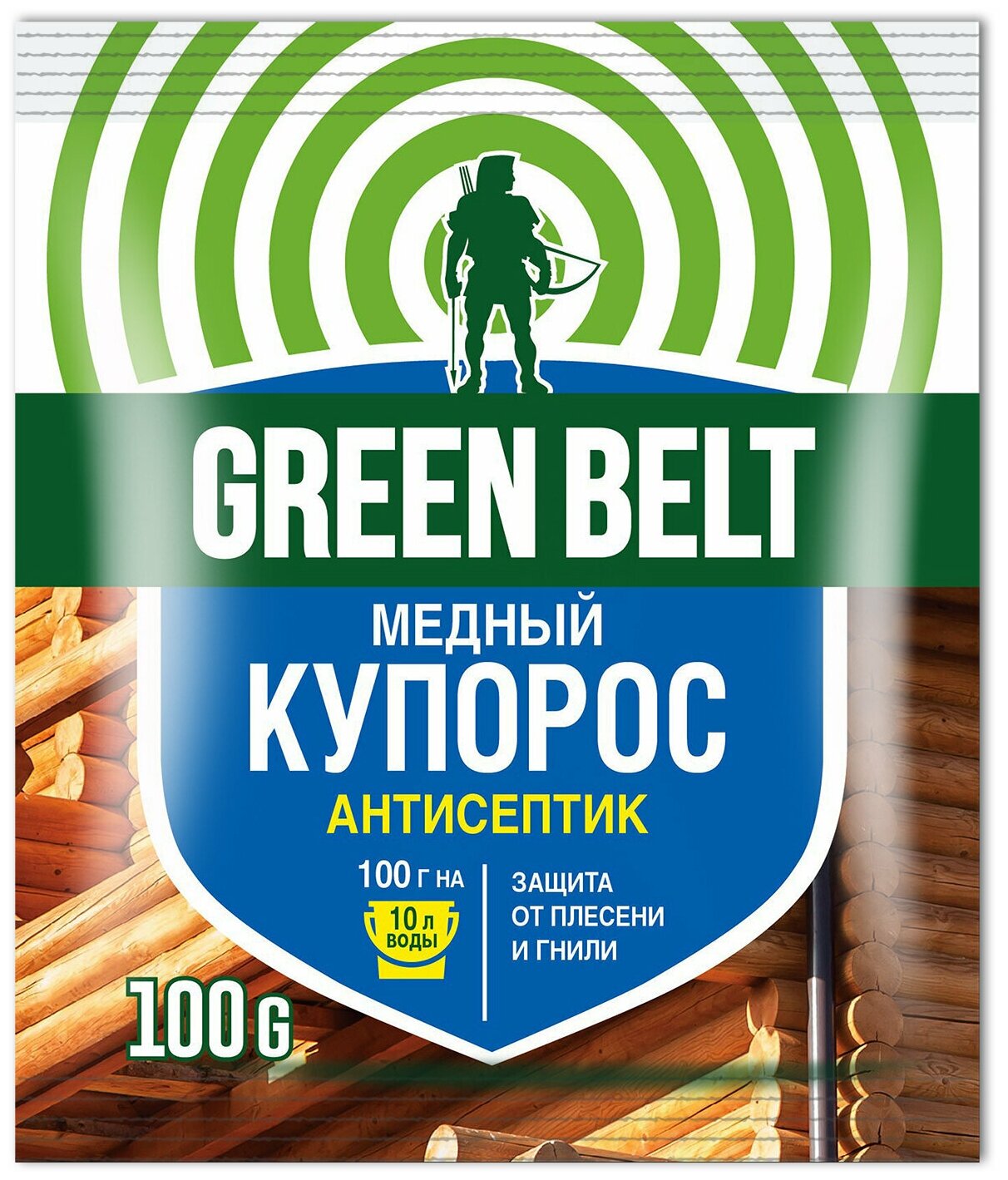 Медный купорос, 100г Green belt грин бэлт, средство антисептическое средство от плесени и гнили - фотография № 1