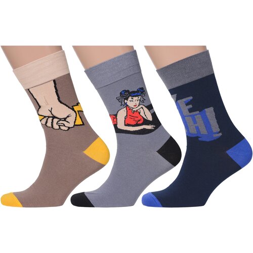фото Комплект из 3 пар мужских носков moscowsocksclub микс 8, размер 25 (38-40)