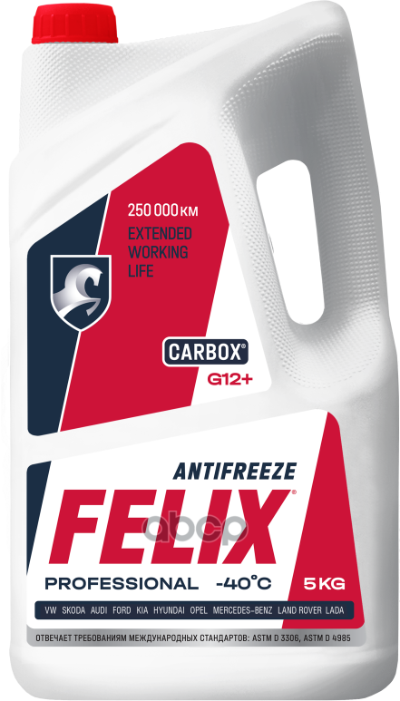 Антифриз Felix Carbox G12+ Готовый -40C Красный 5 Кг 430206033 Felix арт. 430206033