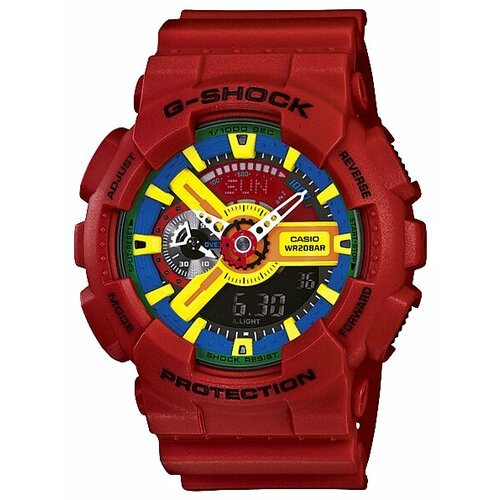 фото Casio | g-shock ga-110fc-1a мужские спортивные наручные часы с секундомером, будильником, календарем и высокой водозащитой