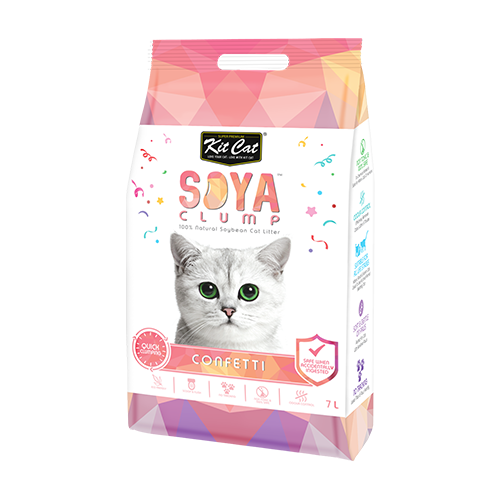 Комкующийся наполнитель Kit Cat Soya Clump Confetti, 7л, 1 шт. комкующийся наполнитель kit cat soya clump confetti 7л