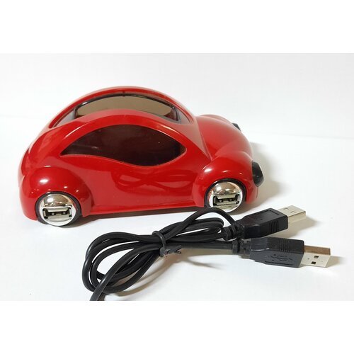 Разветвитель HUB USB20 4 порта в виде машинки красный 59700₽