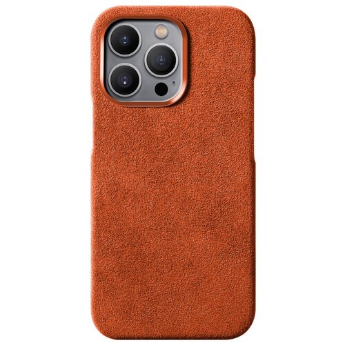 Чехол из алькантары (открытый) с MagSafe для iPhone 14 Pro, Sancore (Оранжевый) дизайнерский горизонтальный чехол книжка для айфон 14 iphone 14 черные кристаллы