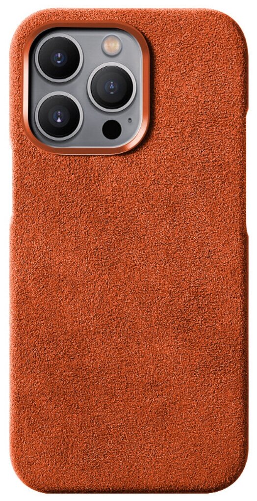 Чехол из алькантары (открытый) с MagSafe для iPhone 13 Pro, Sancore (Оранжевый)
