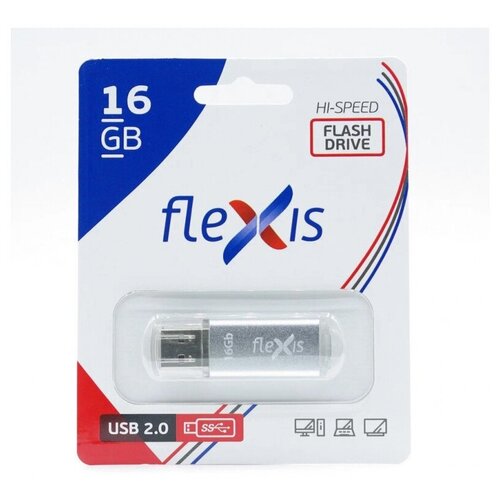USB флешка 16Gb Flexis RB-108 grey USB 2.0