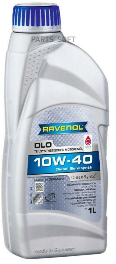 Синтетическое моторное масло RAVENOL DLO SAE 10W-40