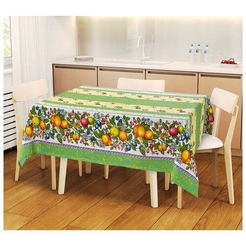 фото Скатерть из рогожки фруктовая палитра 150х145 текс-дизайн