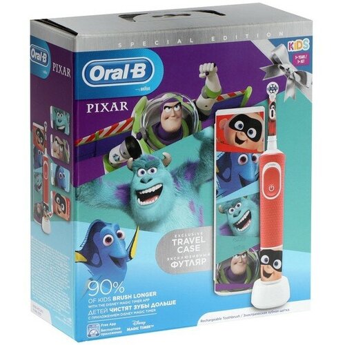 Электрическая зубная щетка Oral-B Pixar вращательная 7600 обмин красная 488100₽