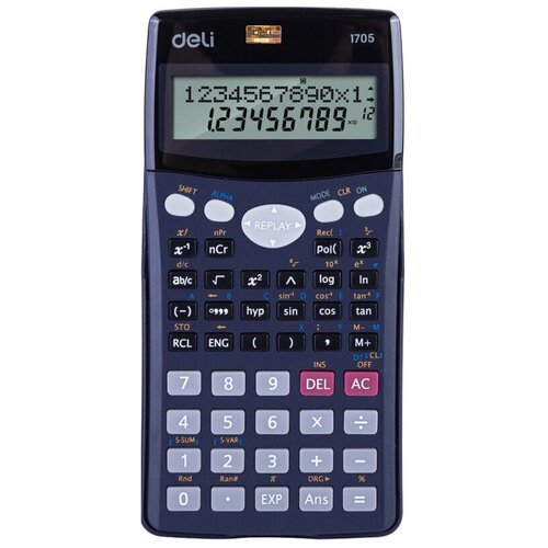 Калькулятор научный Deli E1705,10р.,2 стр,пит.от бат.,240 фун,157x77мм,черн