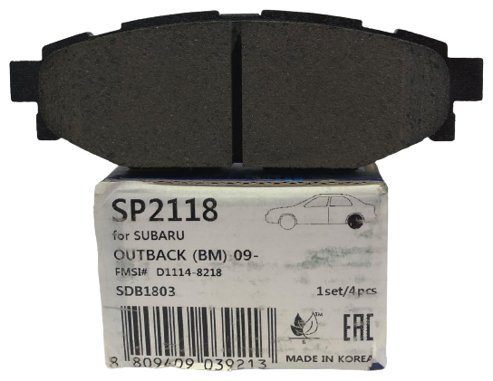 Дисковые тормозные колодки задние SANGSIN BRAKE SP2118 (4 шт.)