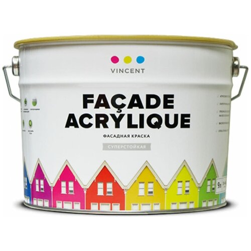 Vincent Facade Acrylique F 2 / Винсент Фасадная краска база A 2,25л краска фасадная vincent facade acrylique база а белая матовая 0 8л