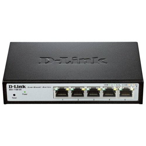 Коммутатор D-link DGS-1100-05V2A1A 5x101001000Base-T L2 258400₽