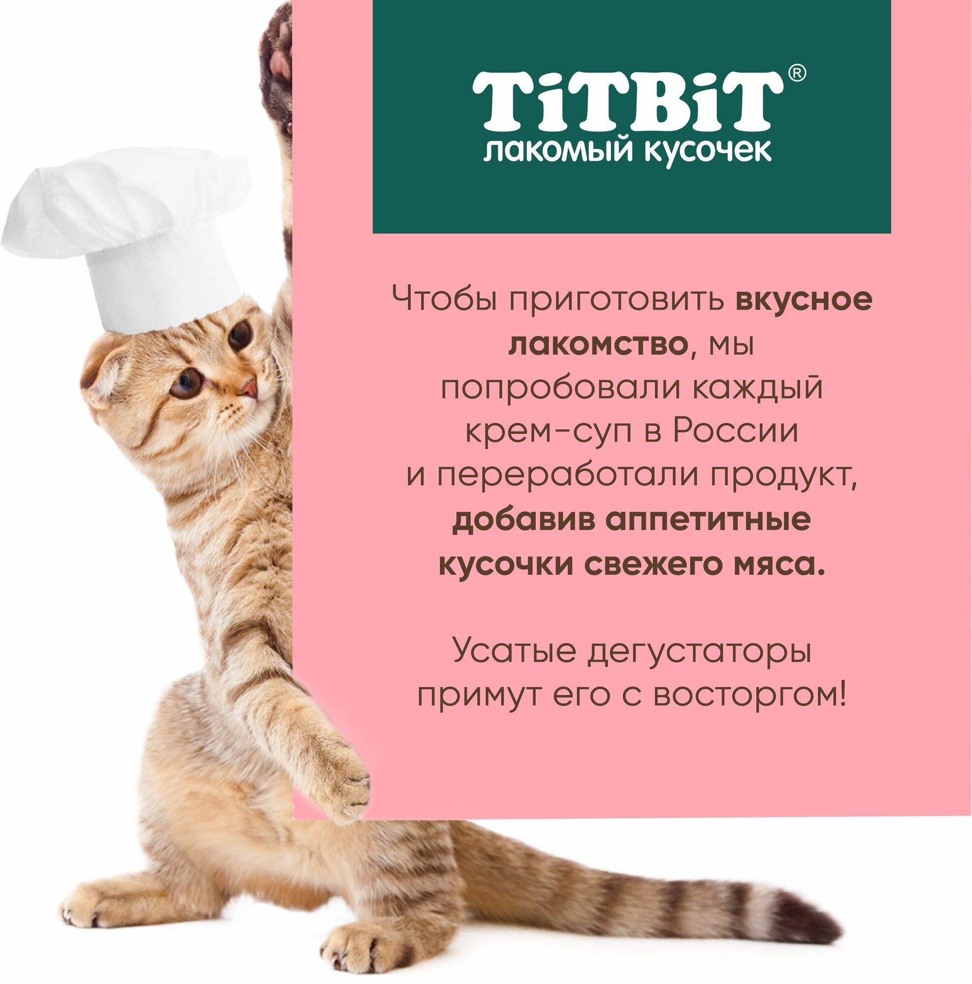 Лакомство для кошек TiTBiT Крем-суп с кусочками телятины, 10г х 16 шт. - фотография № 3