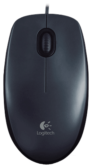 Мышь Logitech M100 Grey (темно-серая, оптическая, 1000dpi, USB, 1.8м)