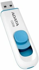 Флешка ADATA C008 64 GB, 1 шт., белый/голубой