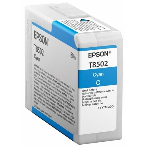 Epson C13T850200 Картридж оригинальный T8502 синий (голубой) Cyan 80 мл для SureColor SC-P800 [T850200]