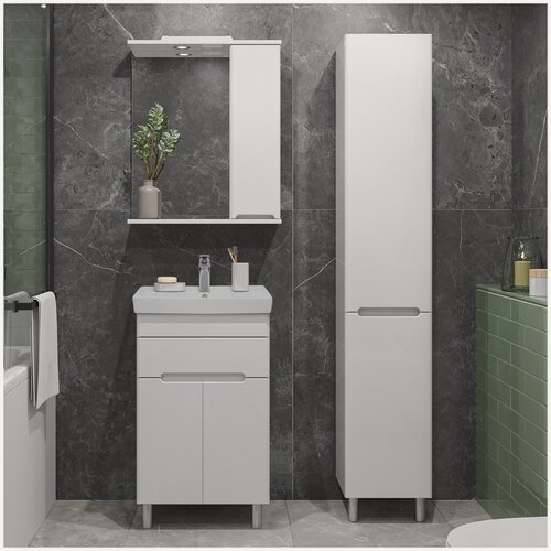 Изображение товара Тумба напольная SanStar Модена 50 Без раковины для ванной комнаты, белая