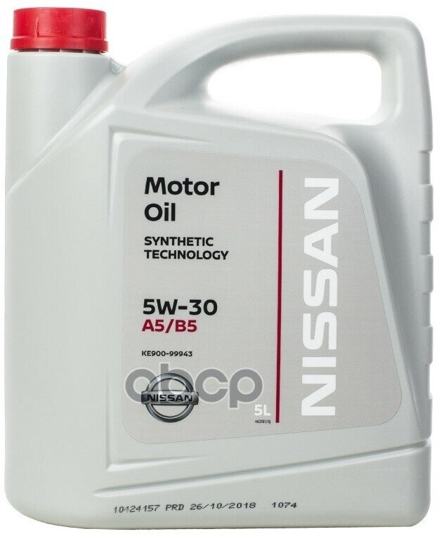 NISSAN Масло Моторное Синтетическое Nissan Motor Oil 5W-30 5Л (Ke900-99943) Ke900-99943R