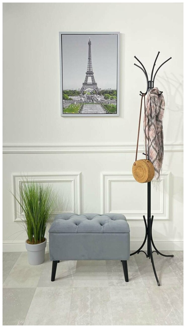 Пуфик в прихожую, пуф банкетка с ящиком для хранения, ЛДСП, 70х36х48, серый