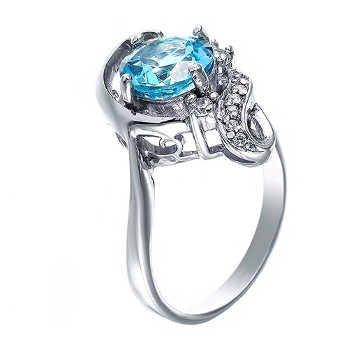 фото Element47 кольцо из серебра 925 пробы с топазом и кубическим цирконием ppr0001572_ko_bt_001_wg, размер 17.5