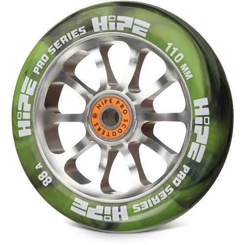 Колесо Hipe H7 110mm*26mm, Green/silver колесо hipe wheel 115мм green core black