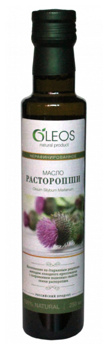 Пищевое масло Расторопши 250 мл FMCG стекло зеленое, Oleos