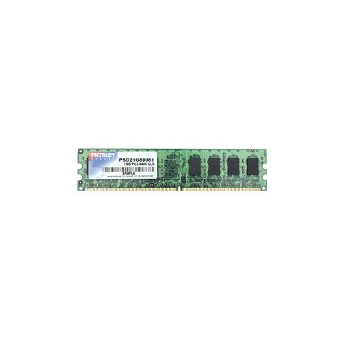 Модуль оперативной памяти Patriot Memory PSD21G80081 DDR2, 1 Гб, DIMM 240-pin, 800 МГц, 6400 Мб/с, 1 * 1 Гб CL5 оперативная память kingston 1 гб ddr2 667 мгц fb dimm cl5 kvr667d2d8f5 1g ecc