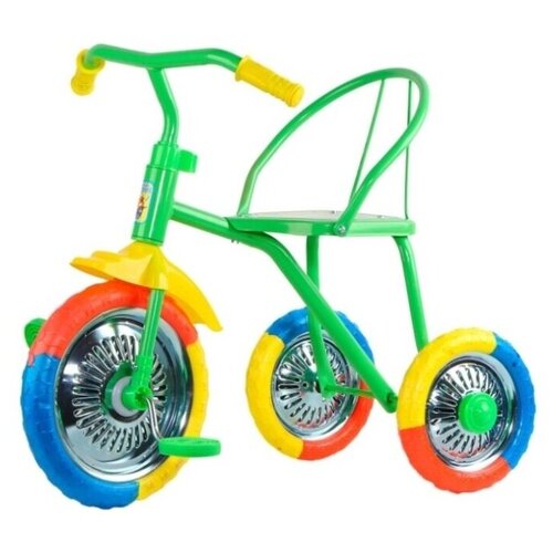 фото Велосипед озорной ветерок, детский, трехколесный, 10/8, стальная рама, шины эва, сиденье со спинкой, цвет зеленый
