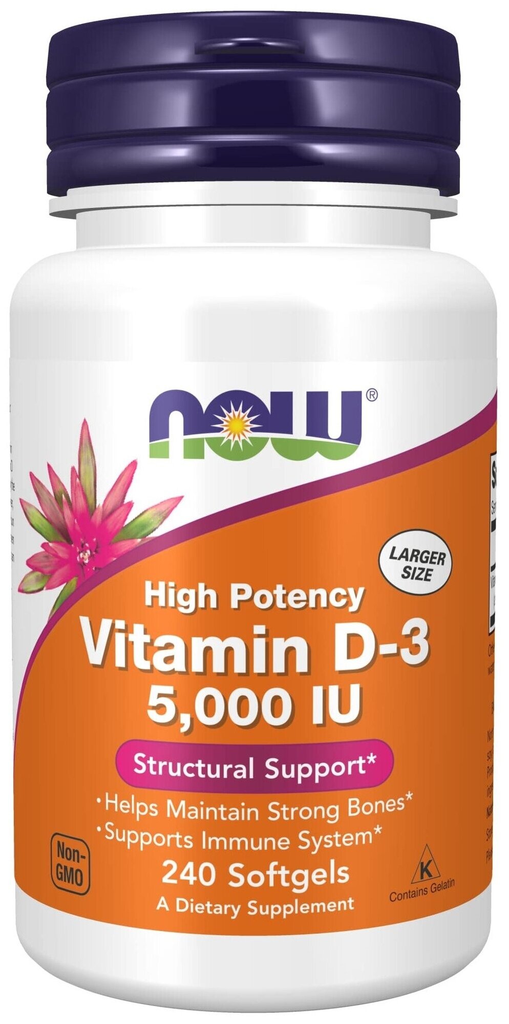 Now foods высокоактивный витамин D-3 2000 ME 240 капс.