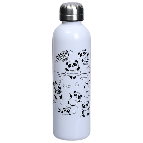 фото Бутылка для воды komandor панда 700 мл металл белый