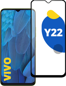 Фото Полноэкранное защитное стекло на телефон Vivo Y22 / Противоударное стекло для смартфона Виво У22 с олеофобным покрытием