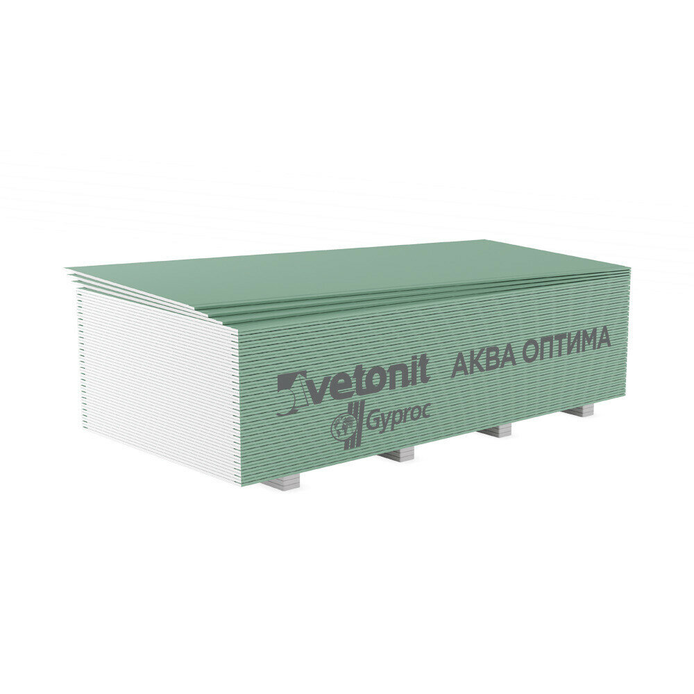 Гипсокартон Vetonit (Gyproc) Аква Оптима 2000х1200х125 мм влагостойкий